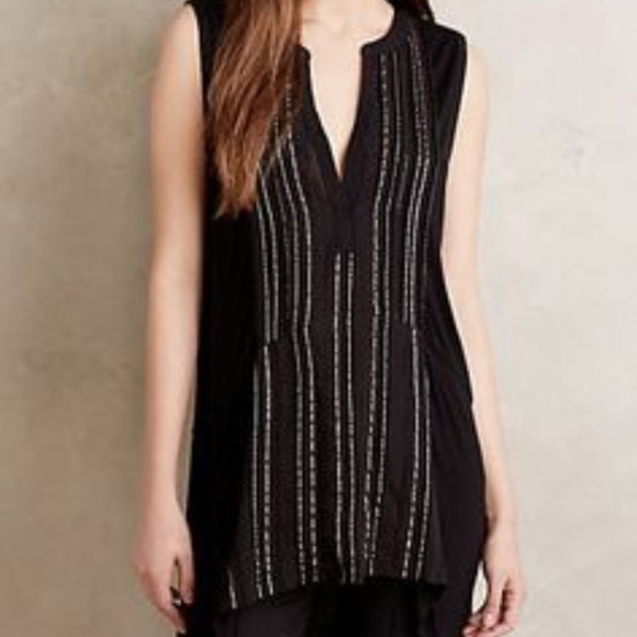 Anthropologie Shimmered Eve Tunic Tank Top - Picture 2 of 15